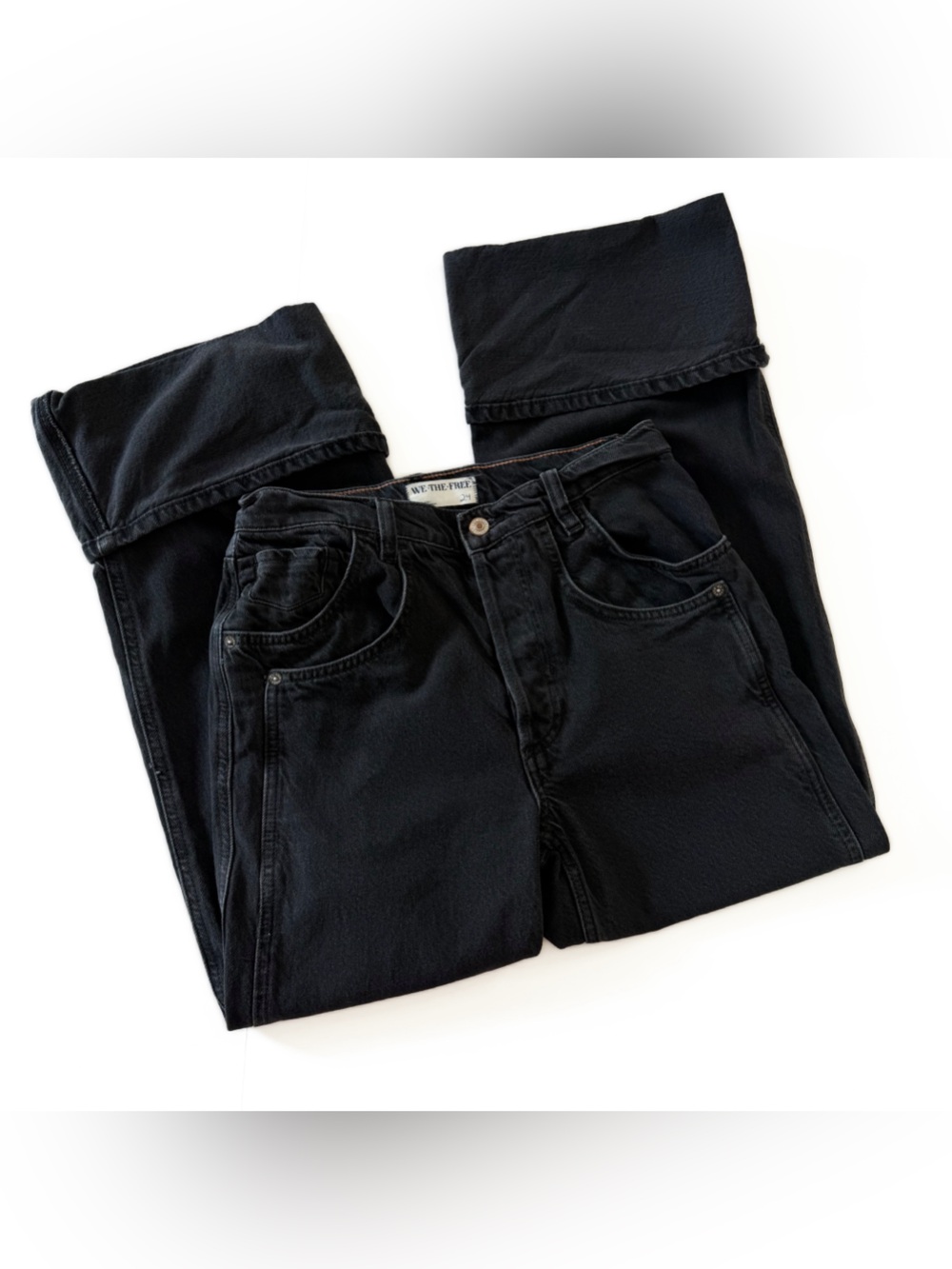 Free People We The Free Jeans Womens 24 Black Final Countdown Low Rise Boyfriend - Picture 3 of 11